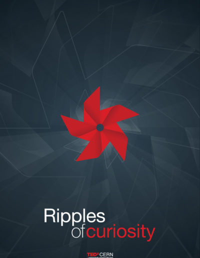Page portfolio book CERN TEDx Ripple of Curiosity cnzia graphisme & impression Bassin lémanique, Nyon et Pays de Gex